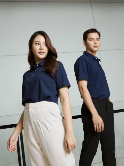 เสื้อยูนิฟอร์มโปโลคลาสสิก สีน้ำเงิน