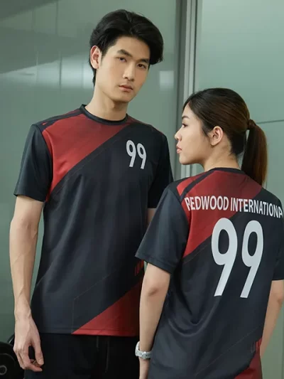 เสื้อยูนิฟอร์มแนวสปอร์ต คอกลม พิมพ์เบอร์ 99